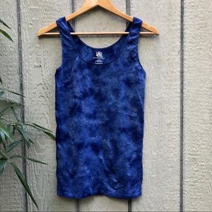 Rock & Republic body con blue tie dye tank top